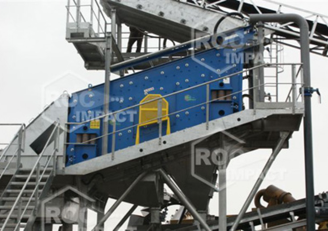 Instalación de cribado con cinta transportadora en Francia