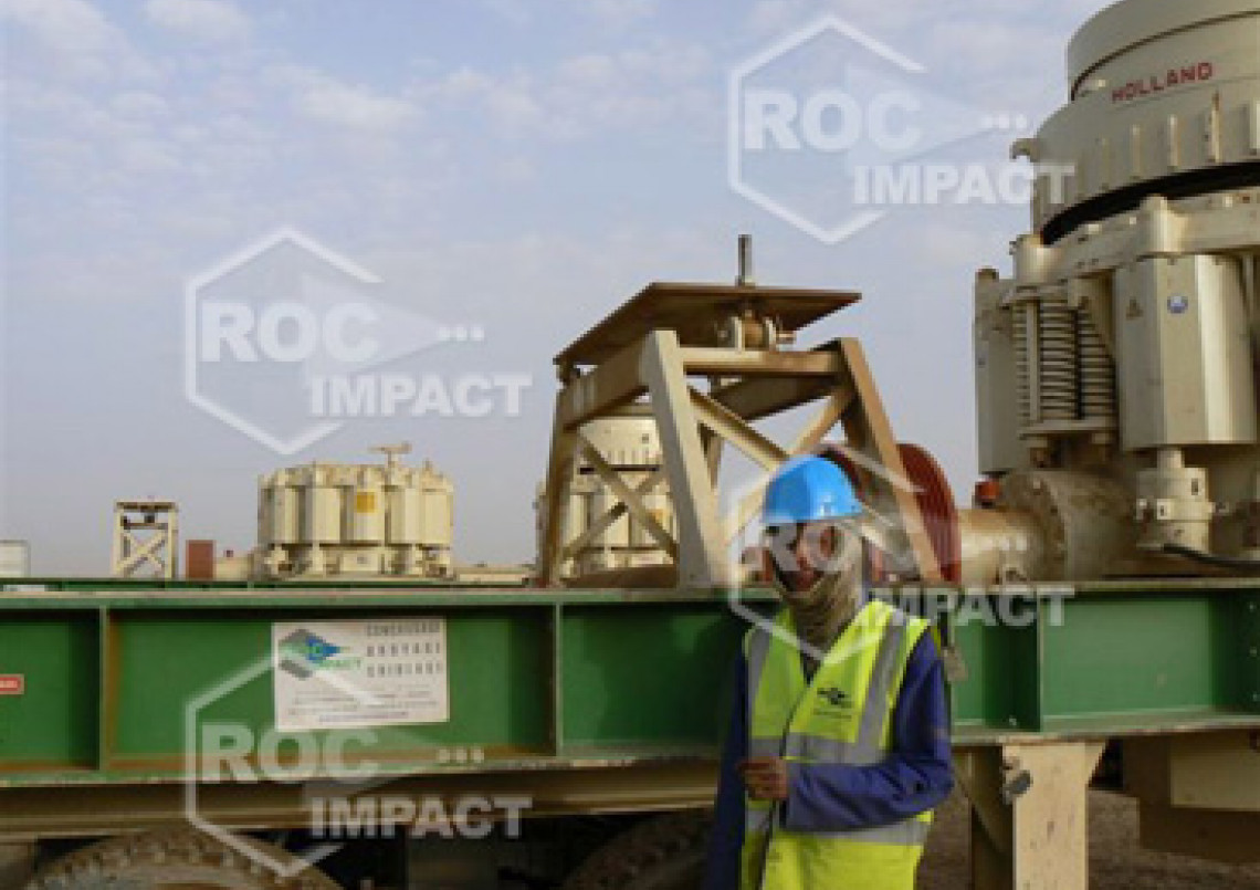 Instalación estación de chancado en mina de oro en Argelia