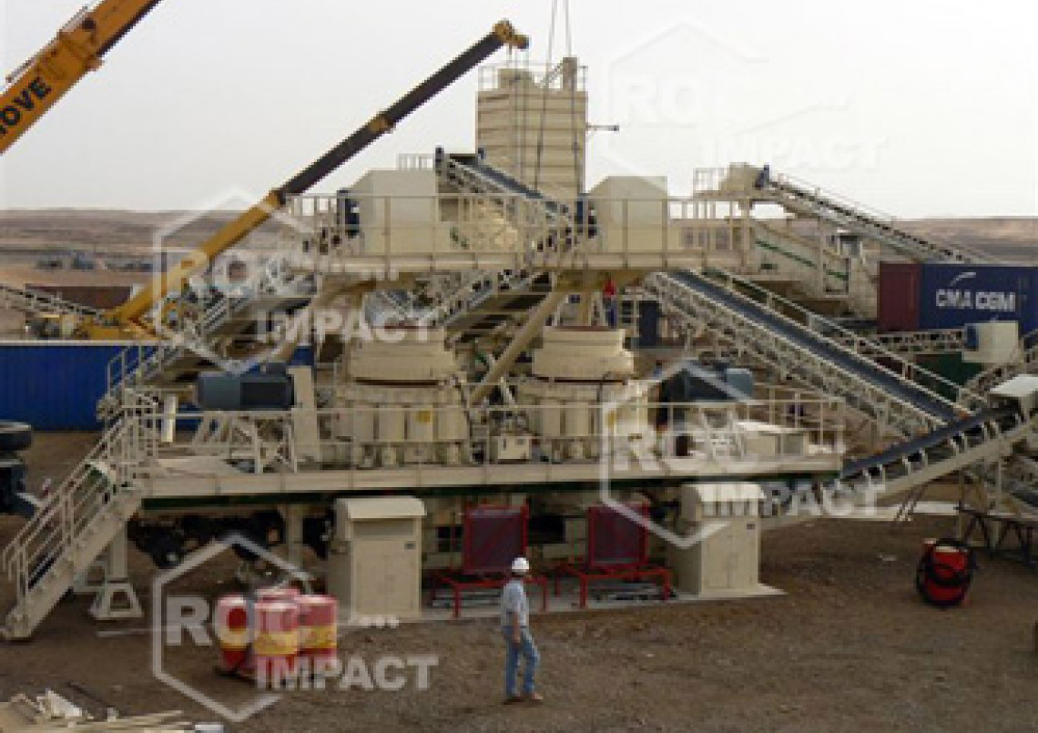 Instalación estación de chancado en mina de oro en Argelia